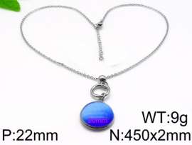 Stainless Steel Stone & Crystal Necklace