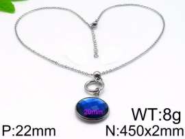 Stainless Steel Stone & Crystal Necklace