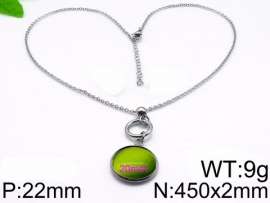 Stainless Steel Stone & Crystal Necklace