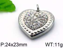 Stainless Steel Stone & Crystal Pendant