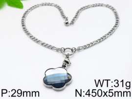 Stainless Steel Stone & Crystal Necklace
