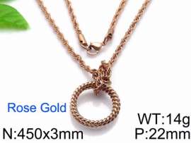 SS Rose Gold-Plating Necklace