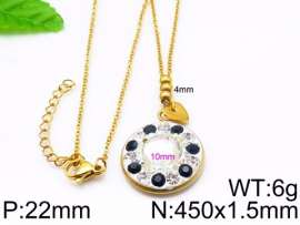 Stainless Steel Stone & Crystal Necklace