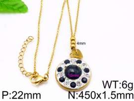 Stainless Steel Stone & Crystal Necklace