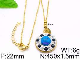Stainless Steel Stone & Crystal Necklace