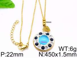 Stainless Steel Stone & Crystal Necklace