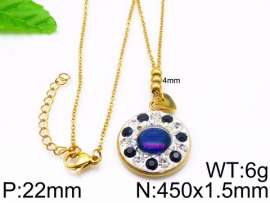 Stainless Steel Stone & Crystal Necklace