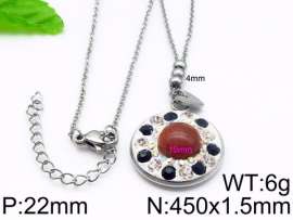 Stainless Steel Stone & Crystal Necklace