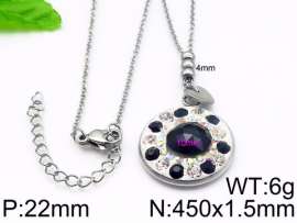 Stainless Steel Stone & Crystal Necklace