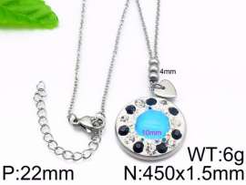 Stainless Steel Stone & Crystal Necklace