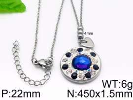 Stainless Steel Stone & Crystal Necklace