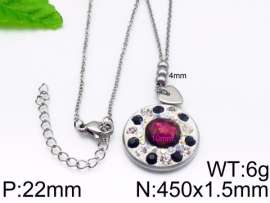 Stainless Steel Stone & Crystal Necklace