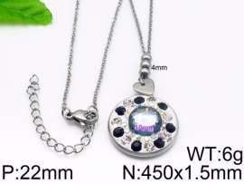 Stainless Steel Stone & Crystal Necklace