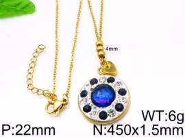 Stainless Steel Stone & Crystal Necklace