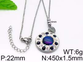 Stainless Steel Stone & Crystal Necklace