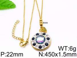 Stainless Steel Stone & Crystal Necklace
