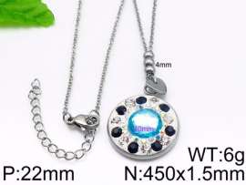 Stainless Steel Stone & Crystal Necklace