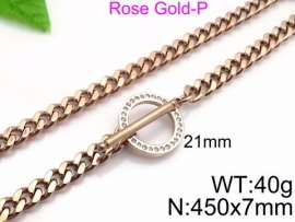 SS Rose Gold-Plating Necklace