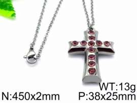 Stainless Steel Stone & Crystal Necklace