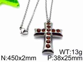 Stainless Steel Stone & Crystal Necklace