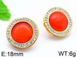 Stainless Steel Stone&Crystal Earring