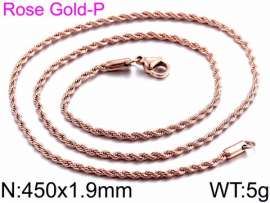 SS Rose Gold-Plating Necklace