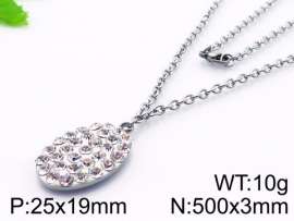 Stainless Steel Stone & Crystal Necklace