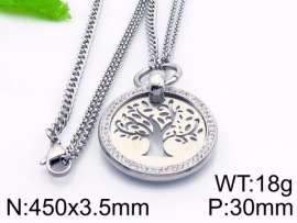 Stainless Steel Stone & Crystal Necklace