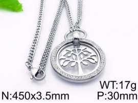 Stainless Steel Stone & Crystal Necklace