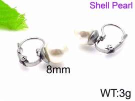 SS Shell Pearl Earrings