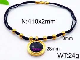 Stainless Steel Stone & Crystal Necklace