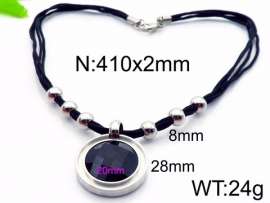 Stainless Steel Stone & Crystal Necklace