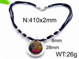 Stainless Steel Stone & Crystal Necklace