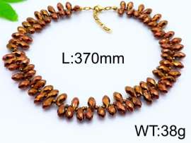 Stainless Steel Stone & Crystal Necklace
