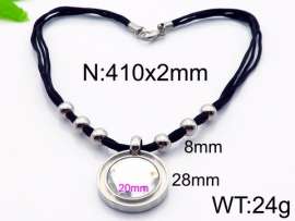 Stainless Steel Stone & Crystal Necklace