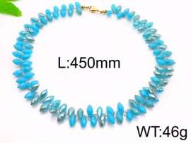 Stainless Steel Stone & Crystal Necklace