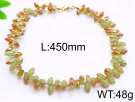 Stainless Steel Stone & Crystal Necklace