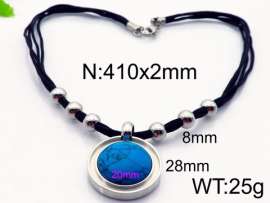 Stainless Steel Stone & Crystal Necklace