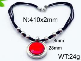 Stainless Steel Stone & Crystal Necklace