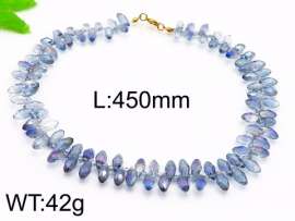 Stainless Steel Stone & Crystal Necklace