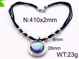 Stainless Steel Stone & Crystal Necklace