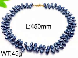 Stainless Steel Stone & Crystal Necklace