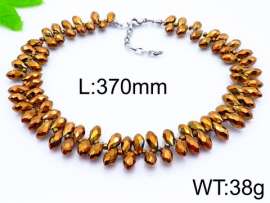 Stainless Steel Stone & Crystal Necklace