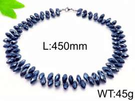 Stainless Steel Stone & Crystal Necklace