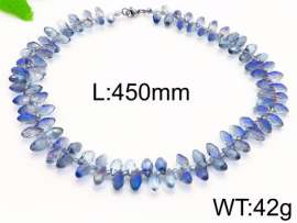 Stainless Steel Stone & Crystal Necklace
