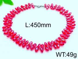 Stainless Steel Stone & Crystal Necklace