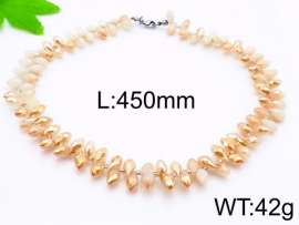 Stainless Steel Stone & Crystal Necklace