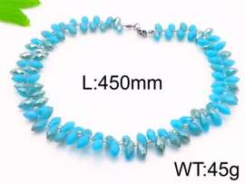 Stainless Steel Stone & Crystal Necklace
