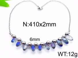 Stainless Steel Stone & Crystal Necklace