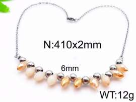 Stainless Steel Stone & Crystal Necklace